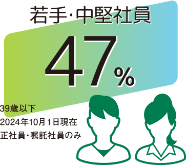若手・中堅社員47%